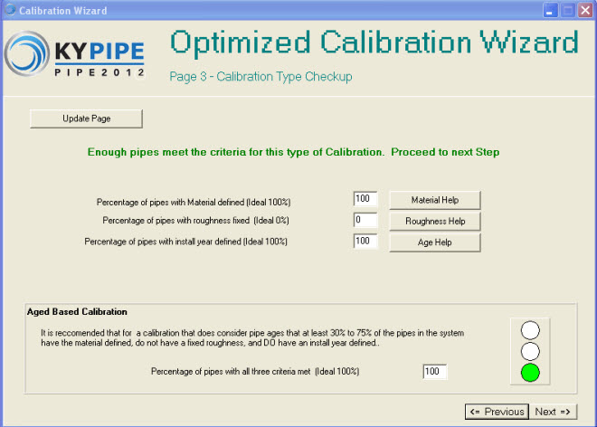 KYPipe Calibration Wizard 2